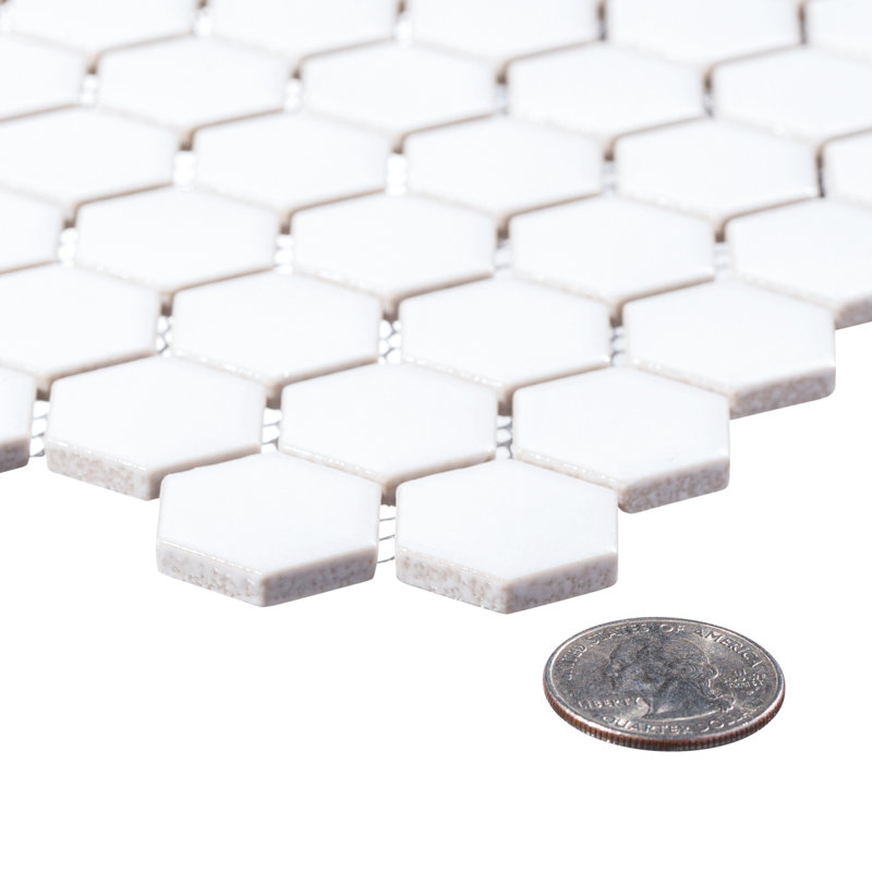 Stylish- Suave 3/4" Straight Edge Porcelain Honeycomb Hexagon Wall & Floor Tile, Espri
