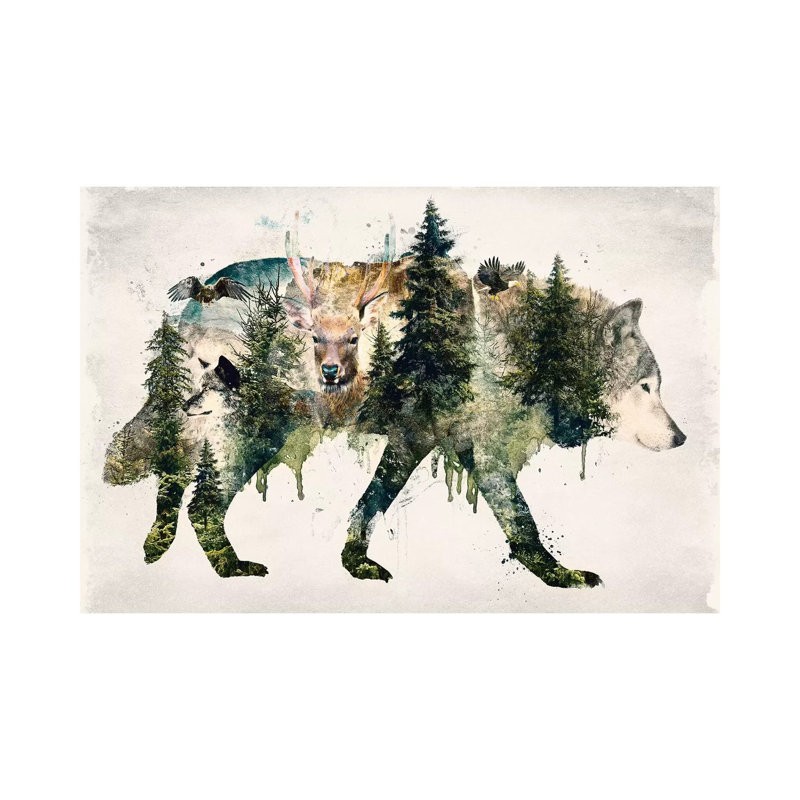 «Walk with Wolves» par Barrett Biggers - impression sur toile tendue, H 8 po x l 12 po x P 0,75 po