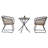 Compact Patio Dining Sets, Steel Wicker Modern Bistro Set For Patio