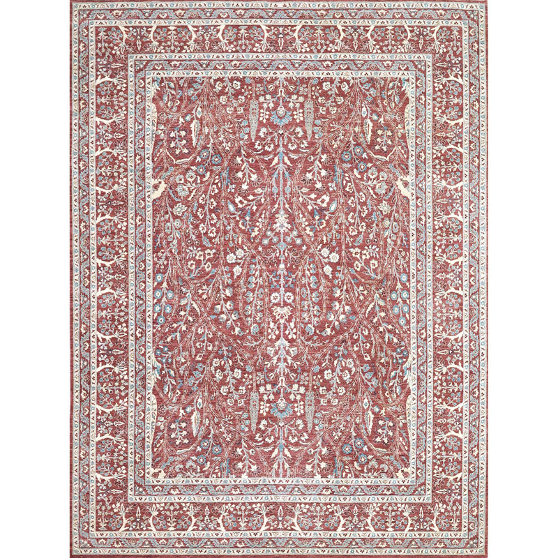 Hand Knotted Wool Area Rug in Red, Rectangle 12' x 15'