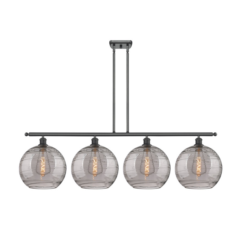 Luminaire suspendu pour îlot de cuisine 4 lumières Ellington, Noir mat