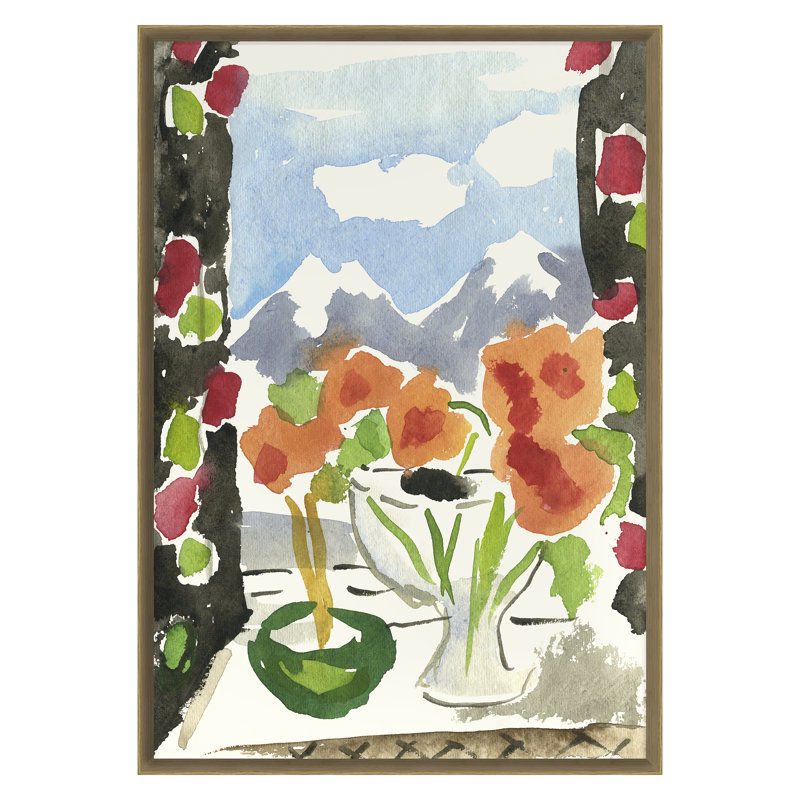 Traveling Begonias Print by Dana Gibson, Oak, 40" H x 28" W