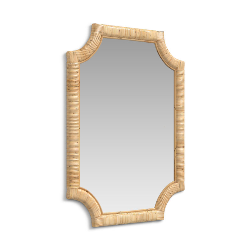 Lina Natural Rattan Rectangular Wall Vanity Mirror