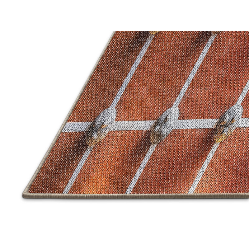 Tapis de zone brun à motif, Rectangle 4 pi x 6 pi