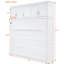 Grand lit en blanc, espace pour salle de gymnastique à domicile, mur d'installation facile à utiliser et à utiliser avec finition blanche, bureau d'étude, aucun sommier tapissier requis
