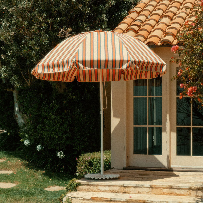 Patio 90'' W Umbrella, Pink/Red Striped