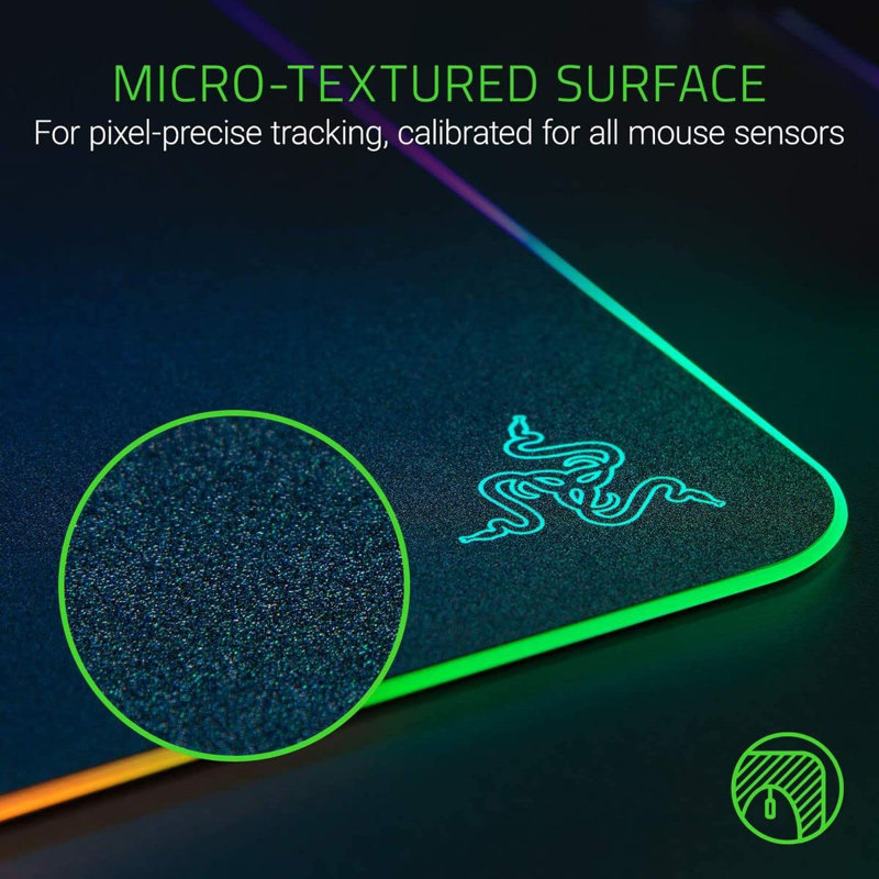RGB Gaming Mouse Pad: Built-In Cable Management, Balanced Control & Speed, Non-Slip Rubber Base
