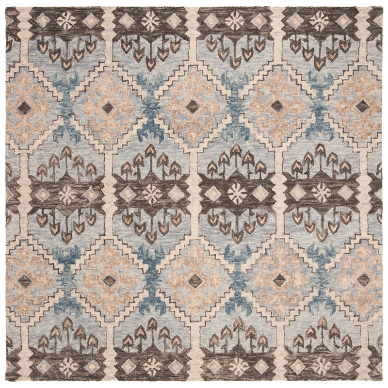 Posada Hand Tufted Wool Southwestern Rug, Square 7'