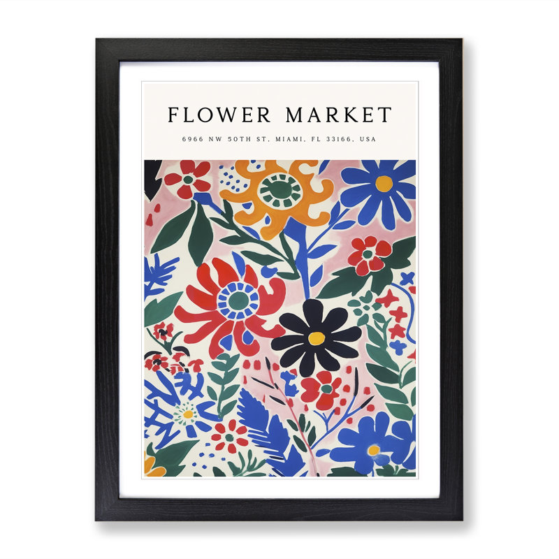 Miami Flower Market Exhibition No.9 1 Piece Single Picture Frame Wall Art, 34cm H x 25cm W x 2cm D