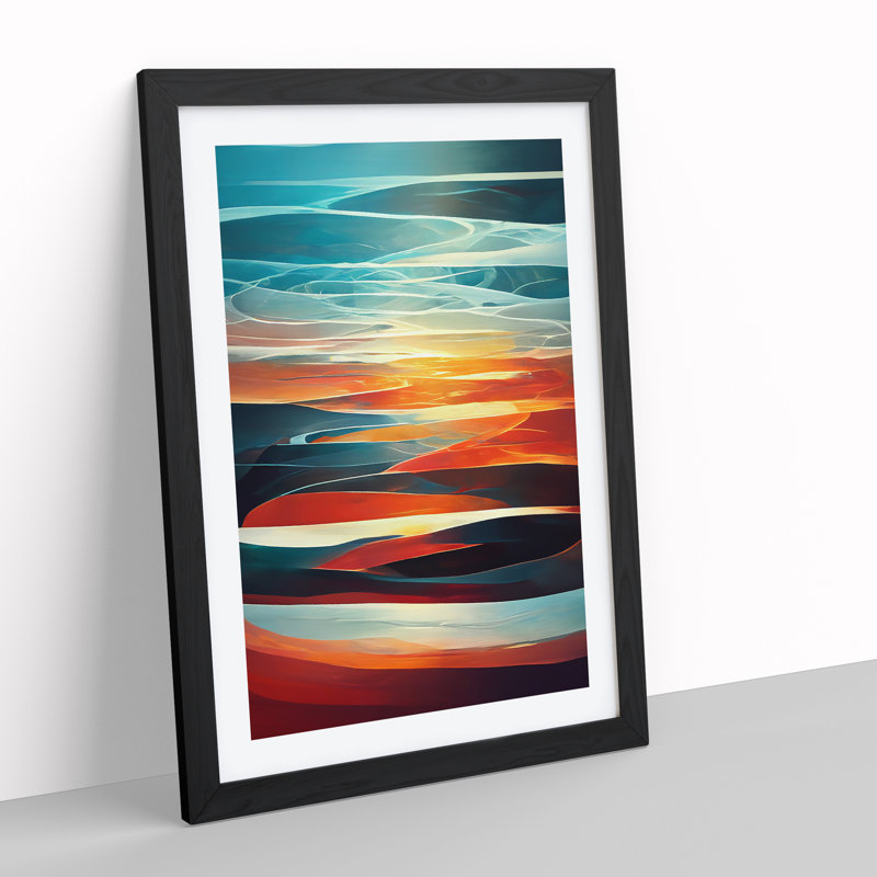 XV1022-4303X Sunset In Abstract No.5 - Single Picture Frame Print, Black Framed, 64cm H x 46cm W