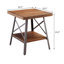 Table de bout à 1 tablette industrielle Janiyah en chêne vieilli et noir sable (ensemble de 2)