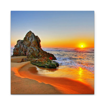 Leinwandbild Sonnenaufgang am Strand
