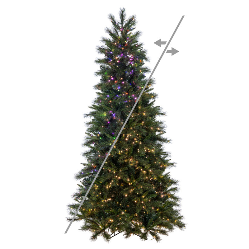 Vickerman Brighton Pine Artificial Christmas Tree Lighted Artificial Pine Christmas Tree, 7.5' H, Multicolored