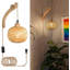 Lampe murale en bambou avec lanterne