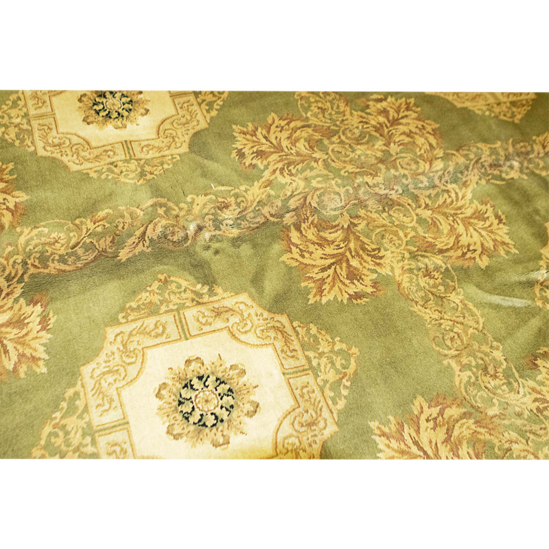 Tapis vert noué à la main de haute qualité
