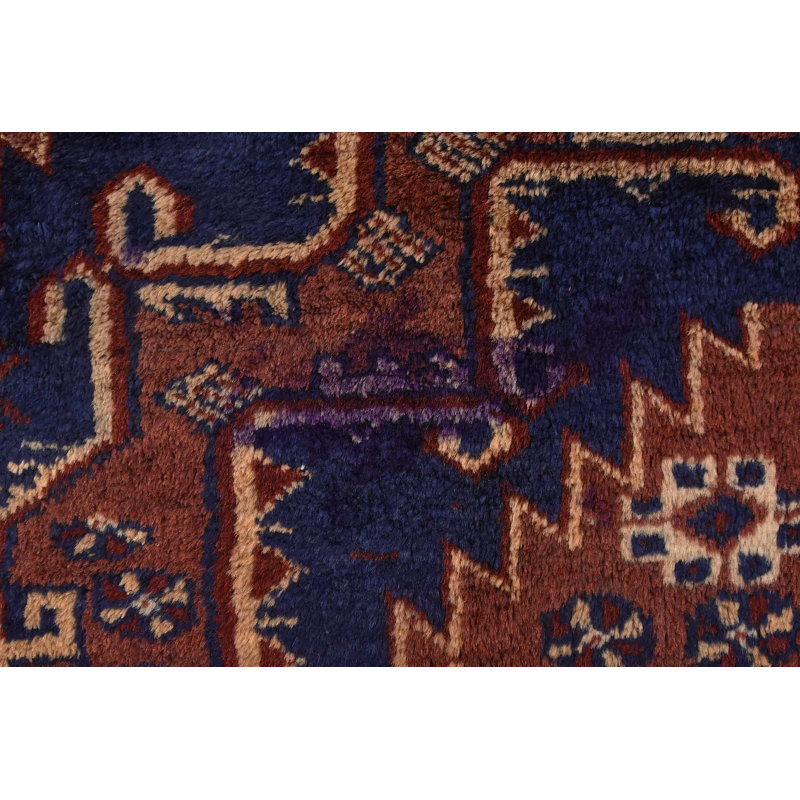 One-of-a-Kind 5'4'' x 9'9'' Rectangle Wool Area Rug in Blue and Brown