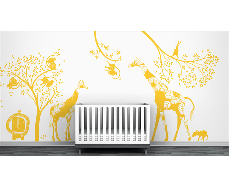 Décalcomanie murale jungle baby, Jaune