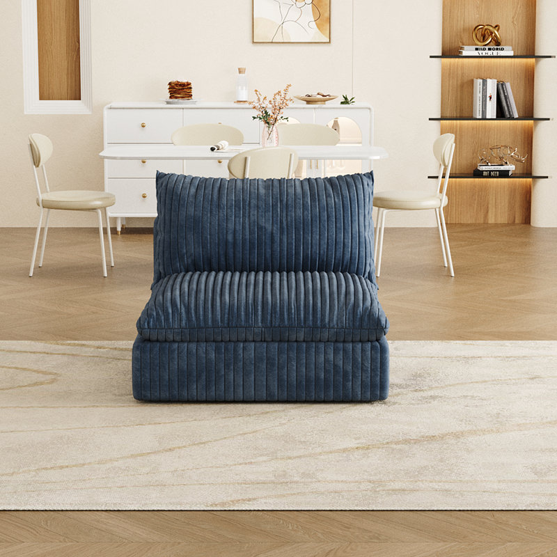 Canapé Cloud, tissu velours côtelé, sièges profonds, Bleu