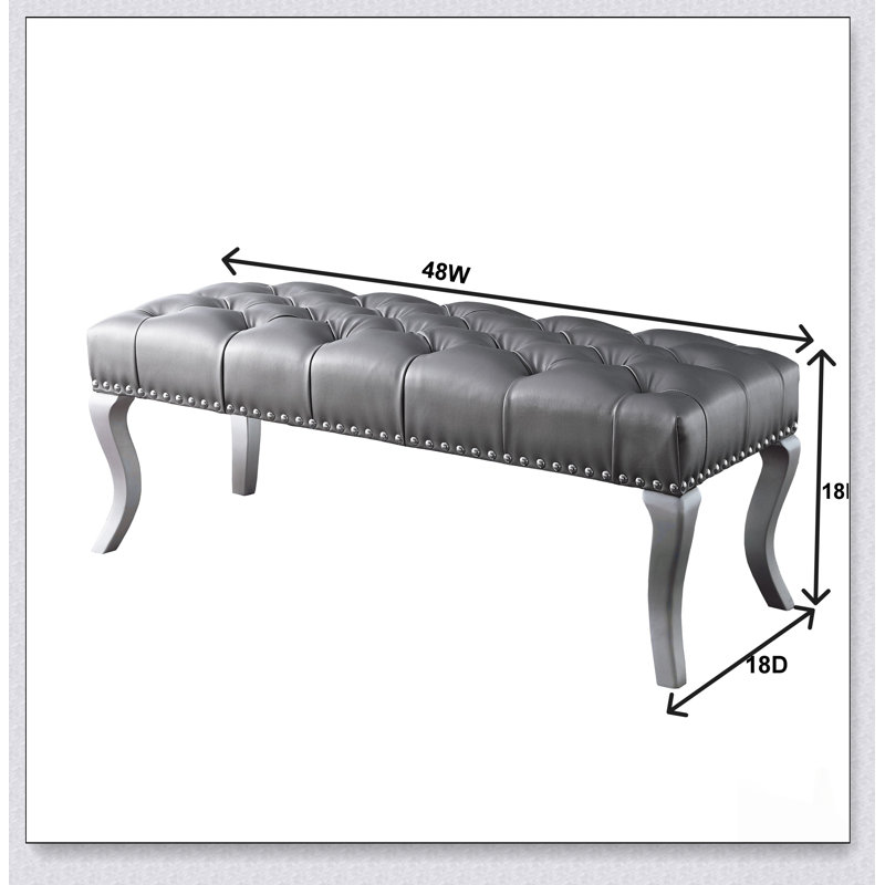 Banc rembourré Decor Maxem, Gris