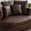 Fauteuil demi-tonneau rembourré en chenille