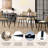 59.1" Black Rectangular Tempered Glass Dining Table for kitchen, dining room, living room