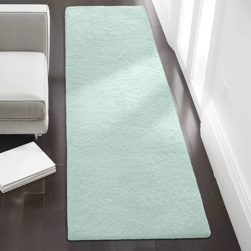 Tapis de bain 20 po x 30 po pour salle de bain à la guimauve, doux au toucher, à séchage rapide et absorbant, microfibre à poils longs, envers en latex antidérapant, tapis lavable à la machine, sec et résilient