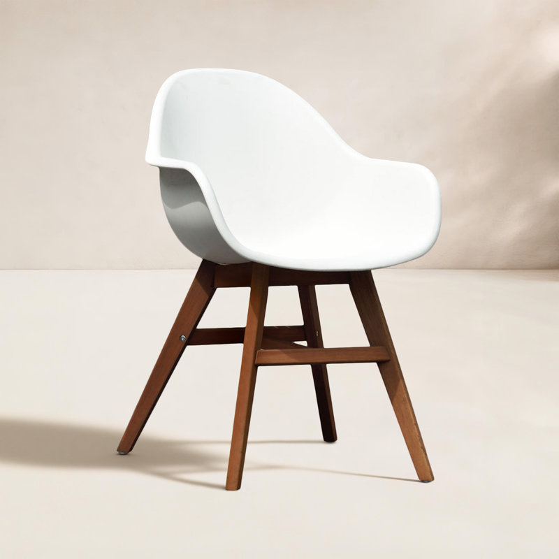 Ensemble de 2 chaises de patio en bois avec accoudoirs Rafael, Marron