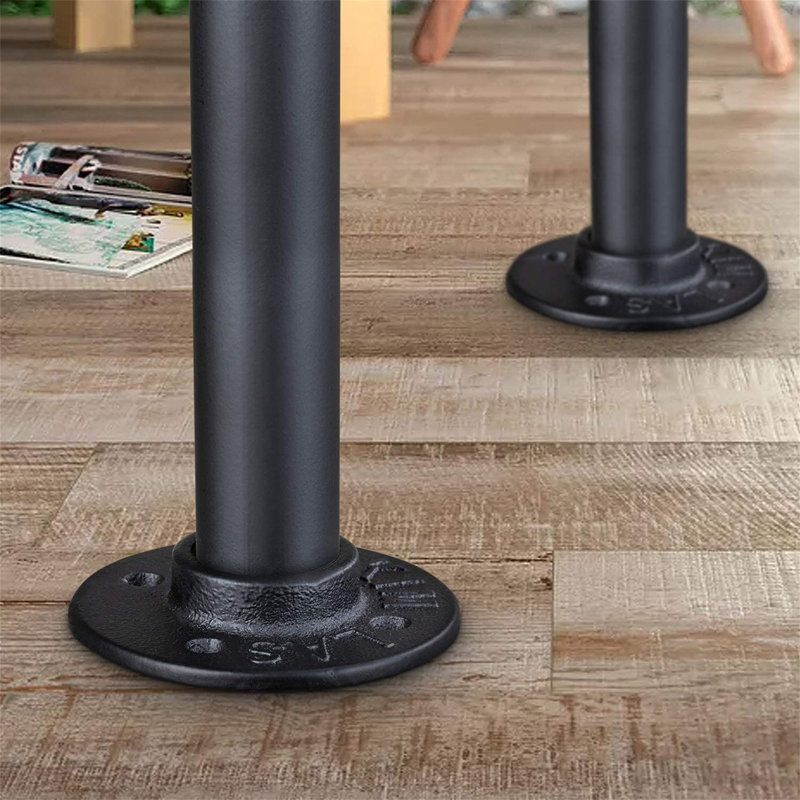 Pied de table à tuyaux, H 12 po x l 3,45 po x P 3,45 po