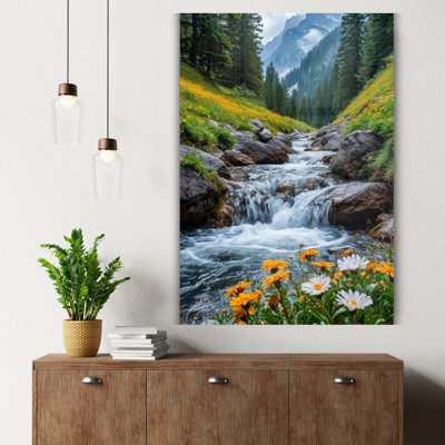 Art mural en verre trempé Mountain Stream