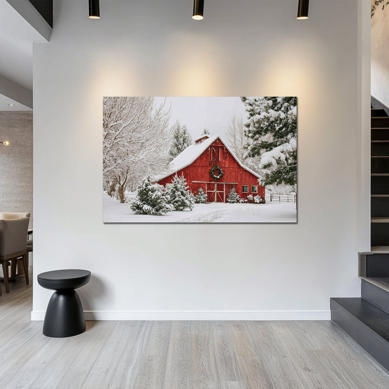 Hiver, art mural de grange d'hiver, H 36 po x l 48 po