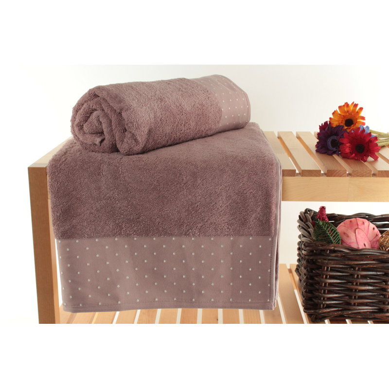 Premium Bath Towel Set (2 Pieces), Dusty Rose & White, 27.6 x 55.1 inches | 100% Cotton, 17.9 oz/sq yd, Ultra-Soft & Absorbent | Perfect for Spa, Hotel, or Home Use, Luxurious Comfort and Style