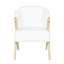Accent Chair with White Upholstery and Solid Wood Frame