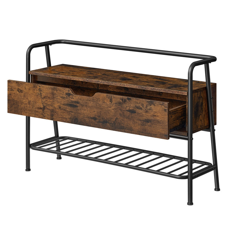 Banc à chaussures avec tiroir organisateur, H 25 po x l 39,4 po x P 11,8 po