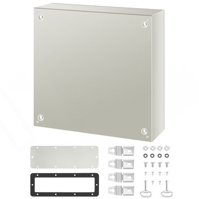 NEMA Steel Enclosure, 24 X 24 X 8'' NEMA 4X Steel Electrical Box, IP66 Waterproof & Dustproof, Outdoor/Indoor Electrical Junction Box, With Mounting Plate