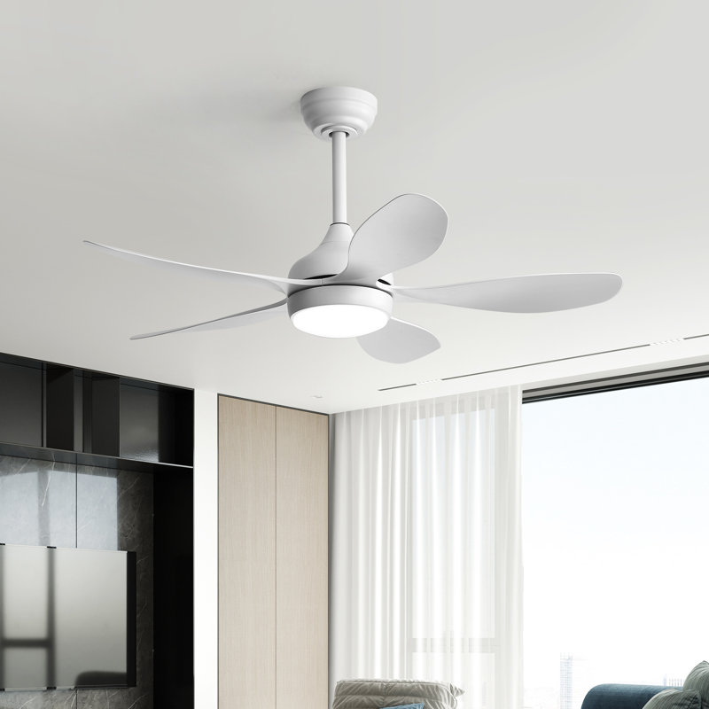 Ventilateur de plafond intérieur / extérieur à DEL moderne mat 42 po Julice avec télécommande, 3 lumières à intensité variable