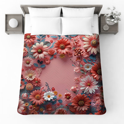 Couvre-lit matelassé à motif floral