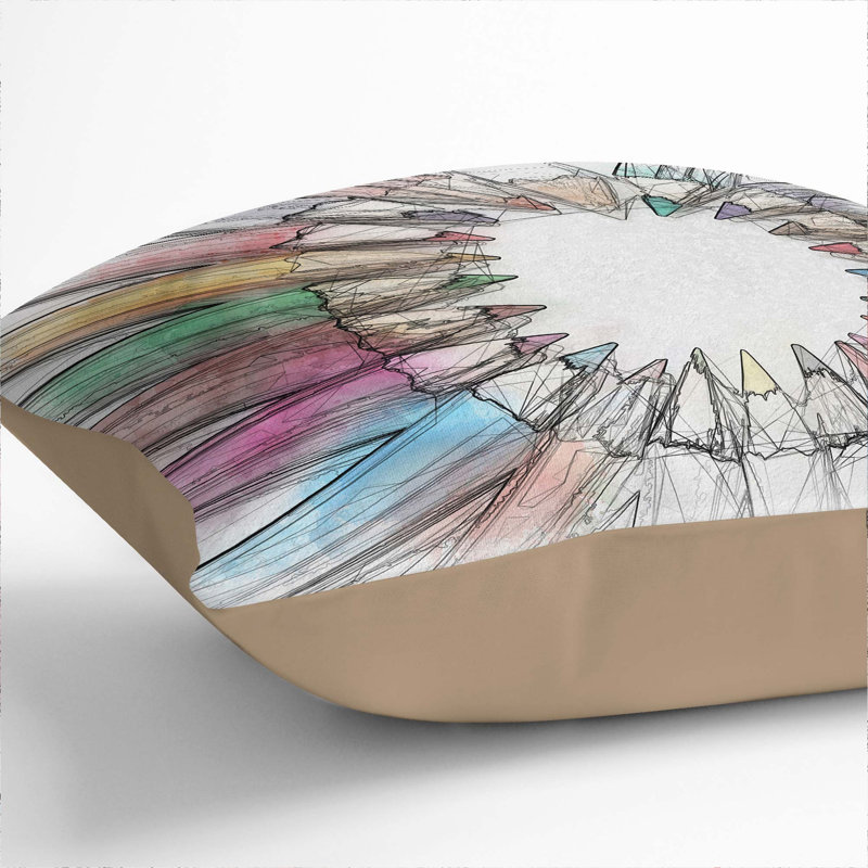 Abstract Square Cushion, 40cm H x 40cm W x 15cm D, Stone