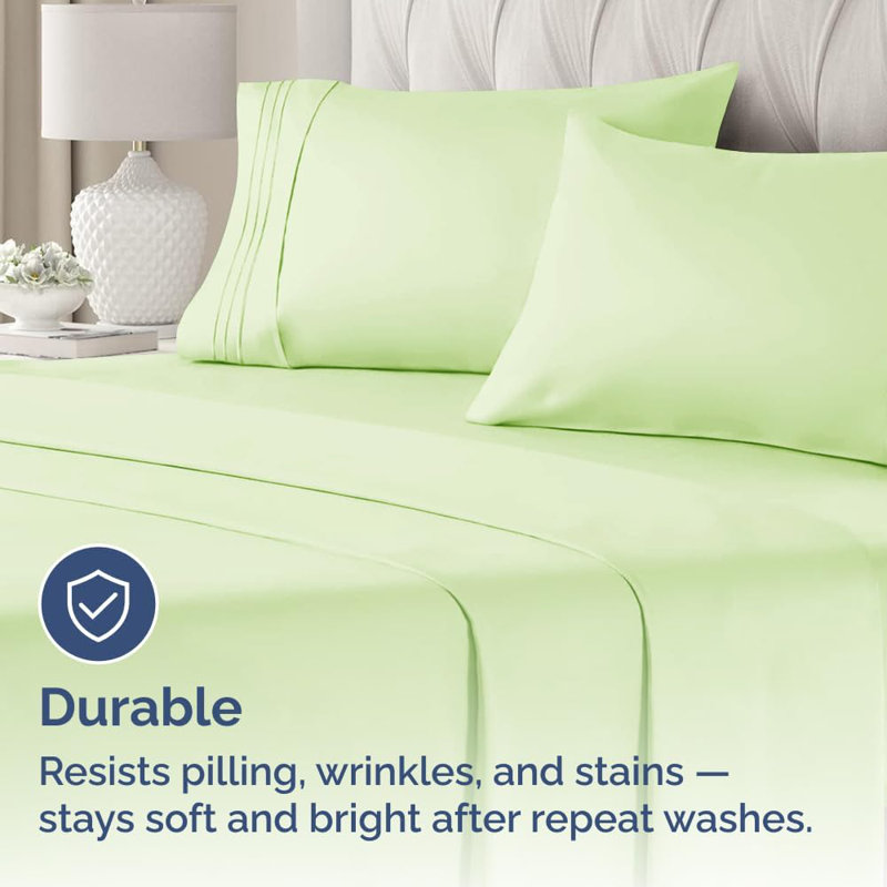 Microfiber Pillowcase Set of 2, Soft Double Brushed Pillow Covers, Breathable & Easy Care, Light Sage Green, King