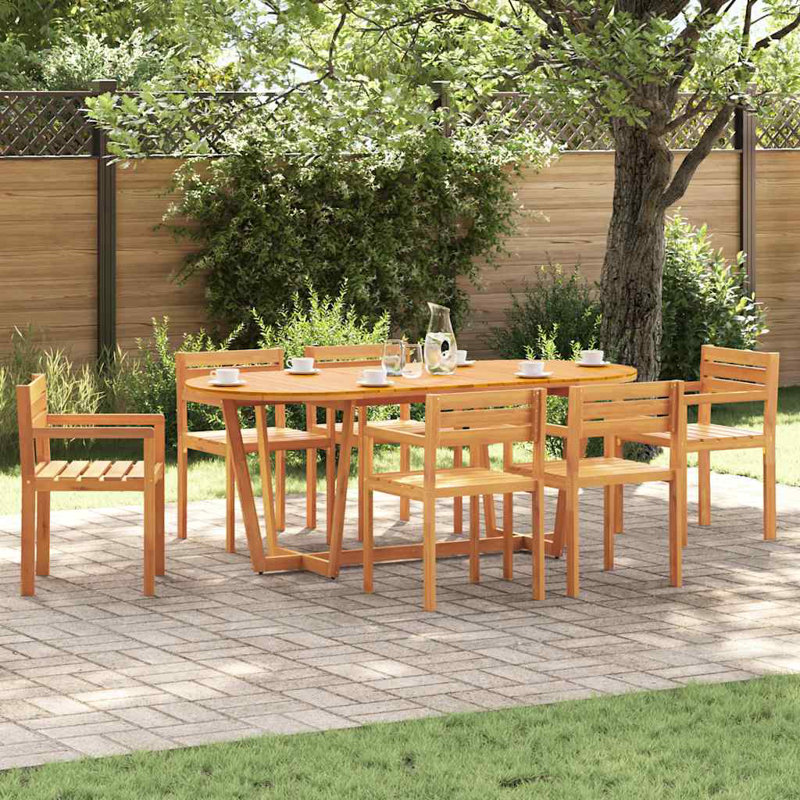Oval 7 - Piece 6 - Person 75Cm L Outdoor Table Set