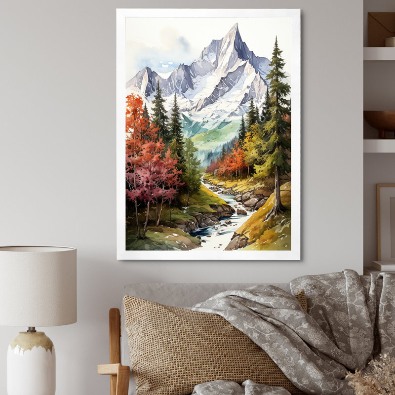Sommet de la montagne Serenity Creek, Cadre simple blanc, H 20 po x l 12 po x P 1 po