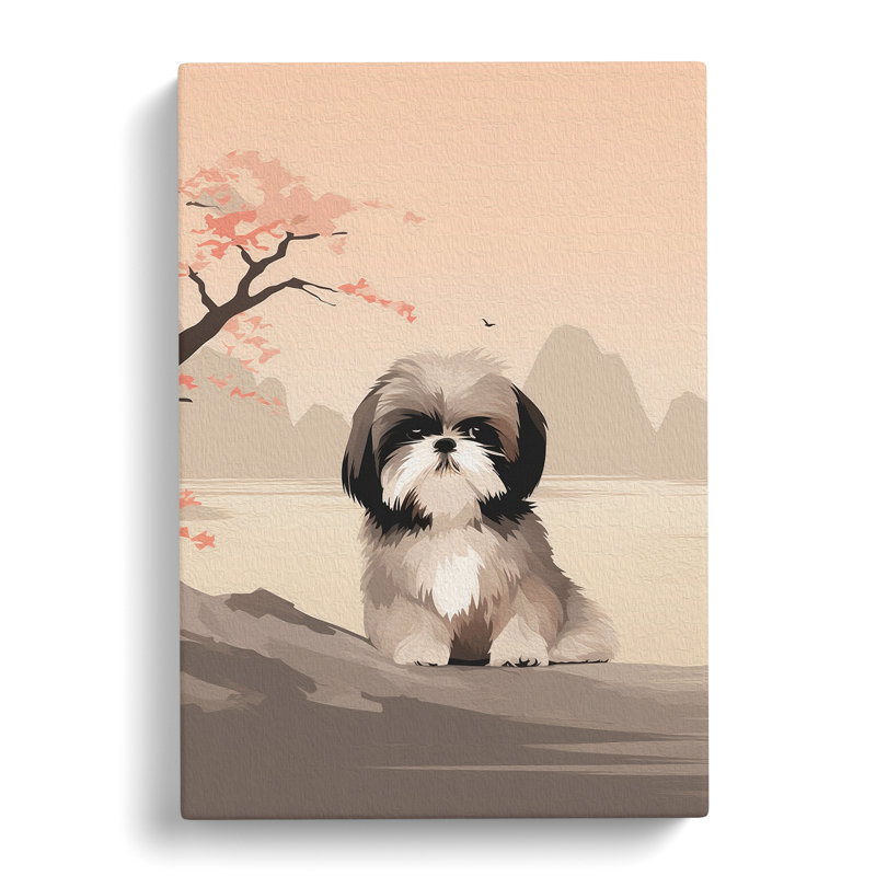 Shih Tzu Minimalism - Print, 76cm H x 50cm W x 3cm D