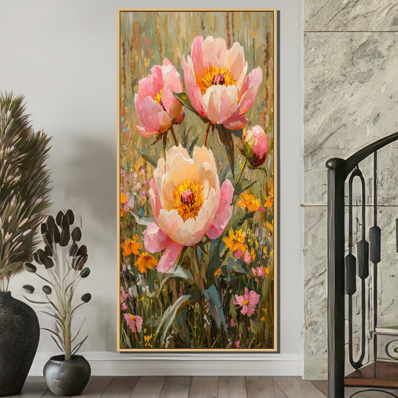 «Harkness Pe pivons In The Wildflower Patch IV», impression sur toile encadrée, H 60 po x l 28 po, Crème, crème