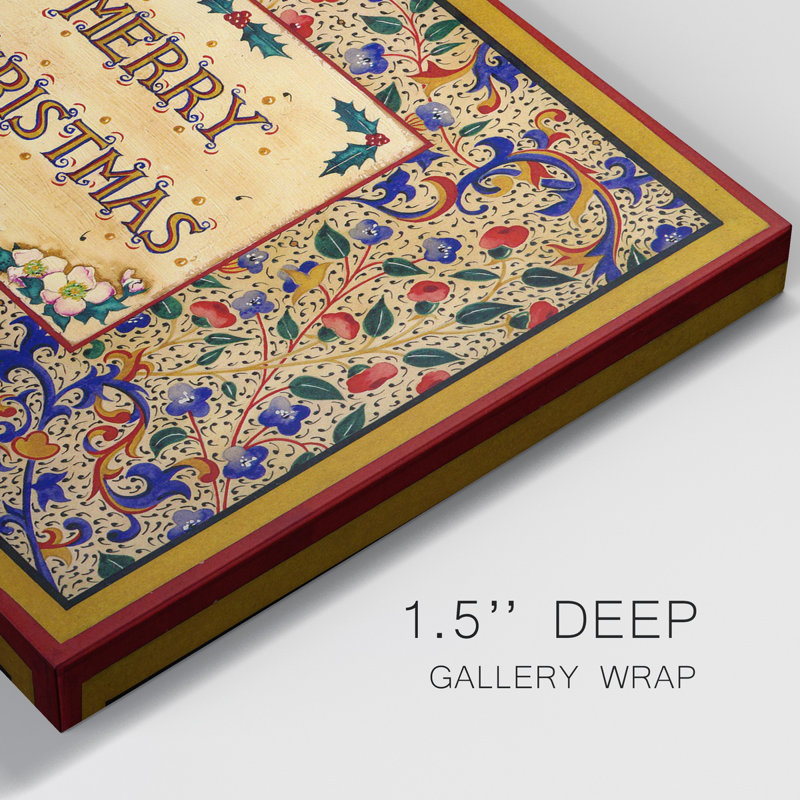 Toile tendue avec châssis de Noël de qualité supérieure - prête à être accrochée, H 12 po x l 8 po x P 1 po