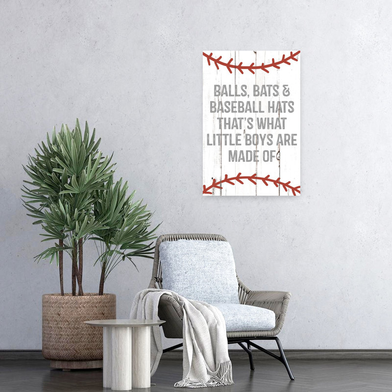 Garçons et baseball, art contemporain, H 24 po x l 16 po