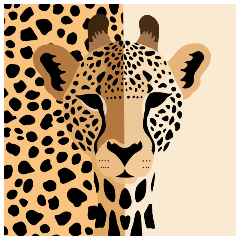 Tapis de bain Cheetah Illustration Art, L 34 po x L 21 po