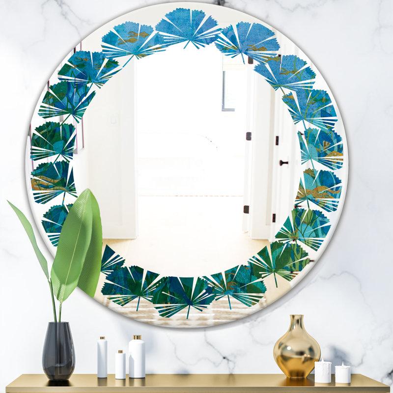 Miroir mural Leaves, H 31,5 po x l 31,5 po, Underwater Lake Leaves II