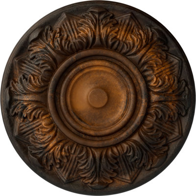 Endurathane Whitman Ceiling Medallion, 13"OD x 1 3/8"P (For Canopies up to 3 3/4"), Hand-Painted Rust Finish
