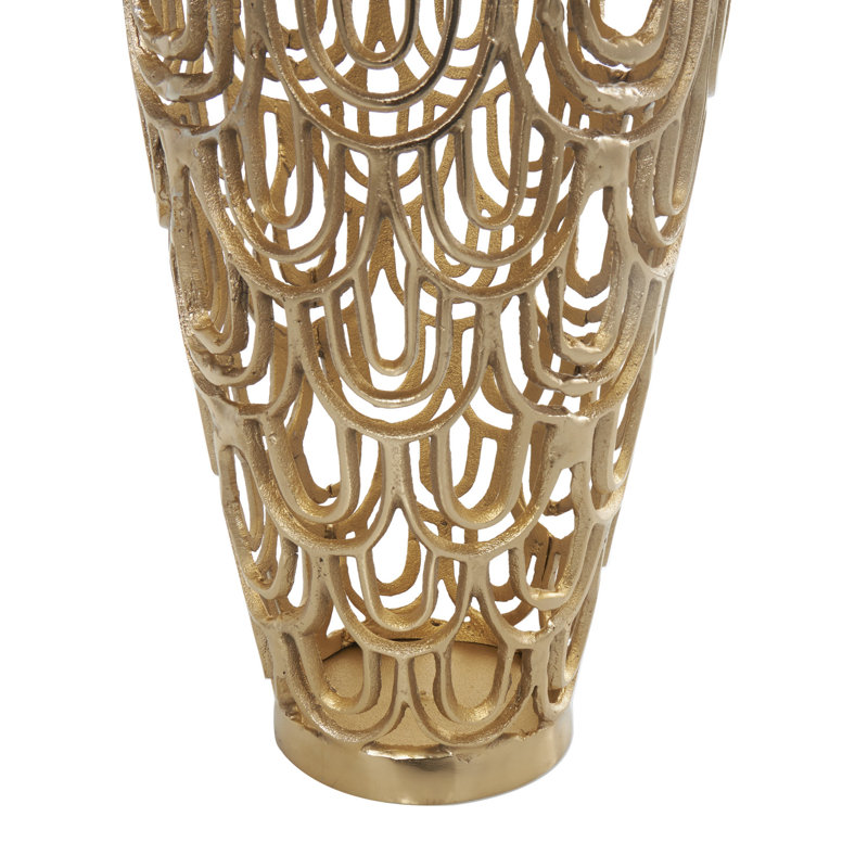 Gathel Arched Geometric Floor Vase, Gold, 25.1" H x 9.45" W x 9.5" D