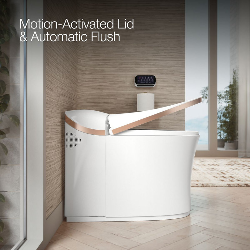Eir™ Comfort Height™ Elongated Toilet, White/Rose Gold Trim