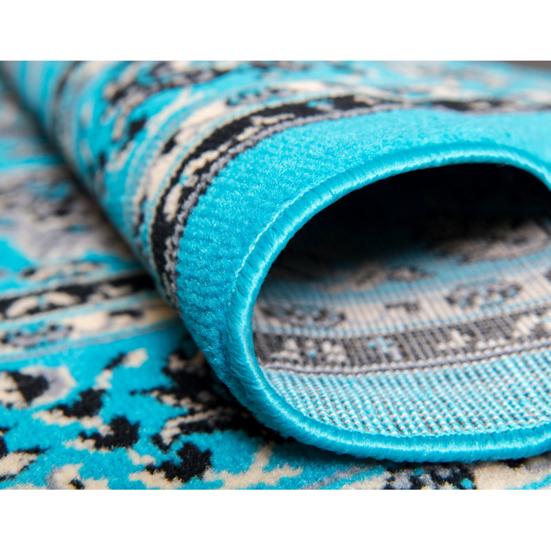 Charlton Home® Hanan Performance Turquoise Rug & Reviews | Wayfair
